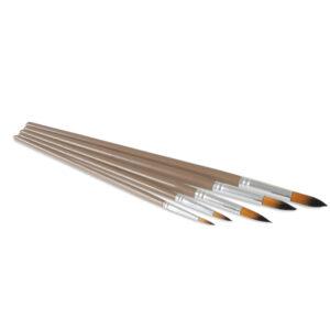 Primo ümara otsaga pintslite komplekt (5 pintslit)