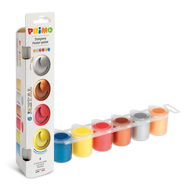 Primo metallik guaššvärvid 6x25ml (6 värvi)