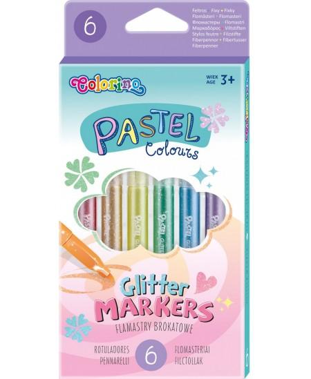 Colorino pastelsed sädelevad markerid - (6 värvi)