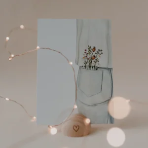 Eulenschnitt postkaart - Flower Jeans