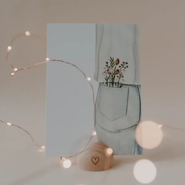 Eulenschnitt postkaart - Flower Jeans