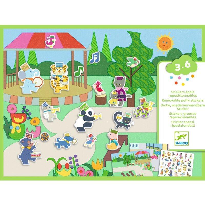 Djeco kleepsulooming - korduvkasutatavad kleepsud (paksud) - Karneval (30+ kleepsu)