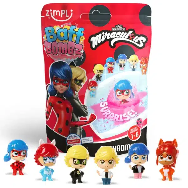 Zimpli Kids laste vannipall koos üllatusega - Miraculous - Lepatriinu ja Musta Kassi imelised lood