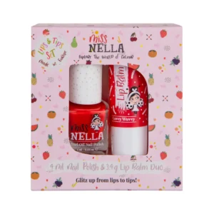 Miss Nella küünelaki ja huulepalsami komplekt - Strawberry 'n' Cream + Luvvy Wuvvy