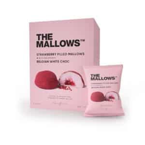 The Mallows vahukommid - STRAWBERRY FILLED MALLOWS + RICH RASPBERRY & BELGIAN WHITE CHOC karp (5 x 11g)