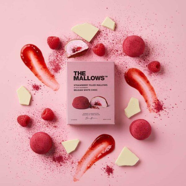 The Mallows vahukommid - STRAWBERRY FILLED MALLOWS + RICH RASPBERRY & BELGIAN WHITE CHOC karp (5 x 11g) - Image 3