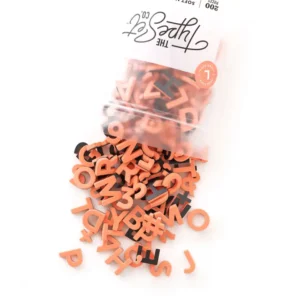 The Type Set Co magnetilised numbrid ja tähed (200 tk) - (erinevad värvid) - Living Coral