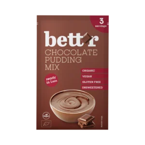 Bett'r orgaaniline gluteenivaba ja magustamata šokolaadipudingu pulber (3 portsjonit, 30g)