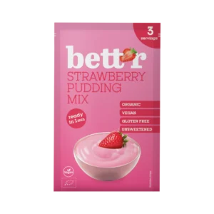 Bett'r orgaaniline gluteenivaba ja magustamata maasikapudingu pulber (3 portsjonit, 30g)