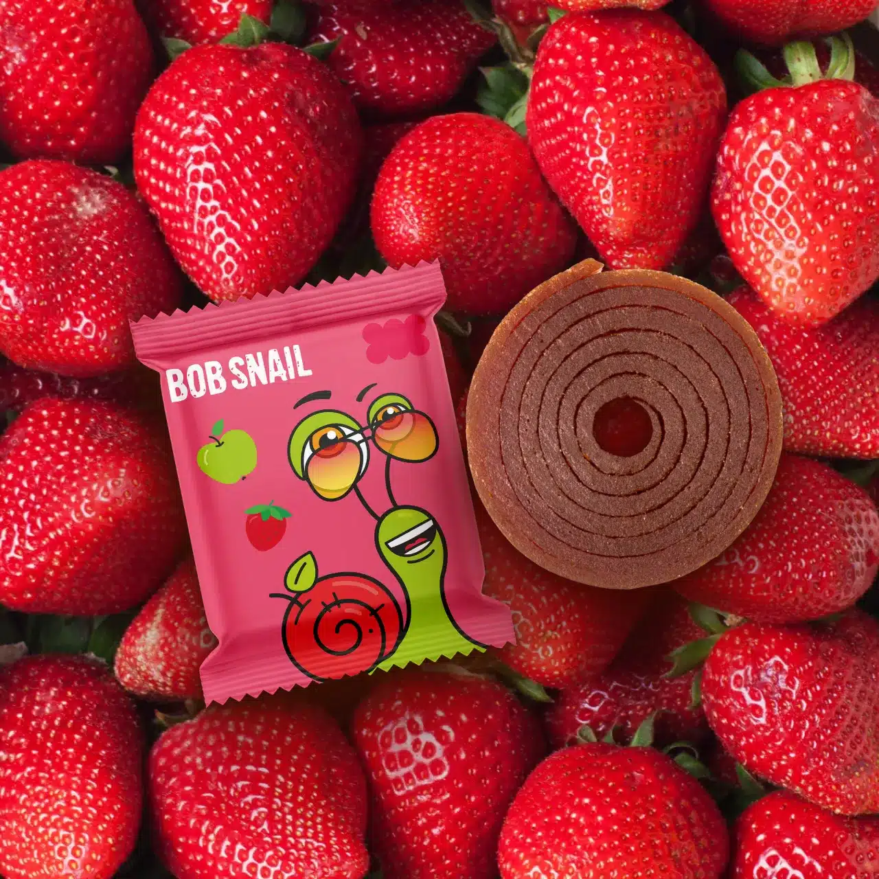 Bob Snail õuna ja maasika puuviljarull, 30g - Image 4