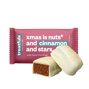 Treatfuls "Xmas Is Nuts And Cinnamon And Stars" Valge šokolaadi ja kaneeliga Star veganbatoon (40g)