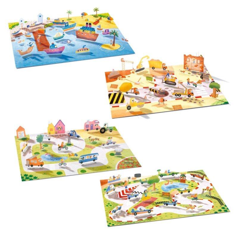 Djeco kleepsulooming - Korduvkasutatavad 3D kleebised - Sõidukid - Image 2