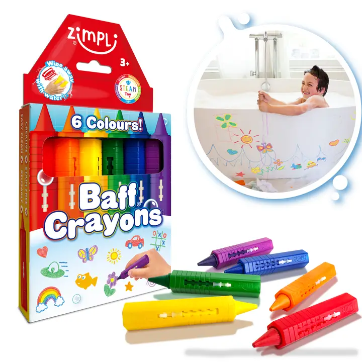 Zimpli Kids laste vannikriidid (6 tk)