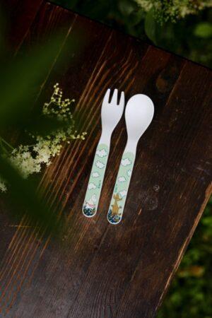 Alternative view of Rätt Start lusika ja kahvli komplekt - Muumi niidul