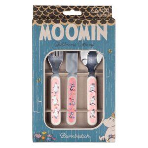 Rätt Start 3-osaline söögiriistade komplekt - Muumi niidul (roosa)