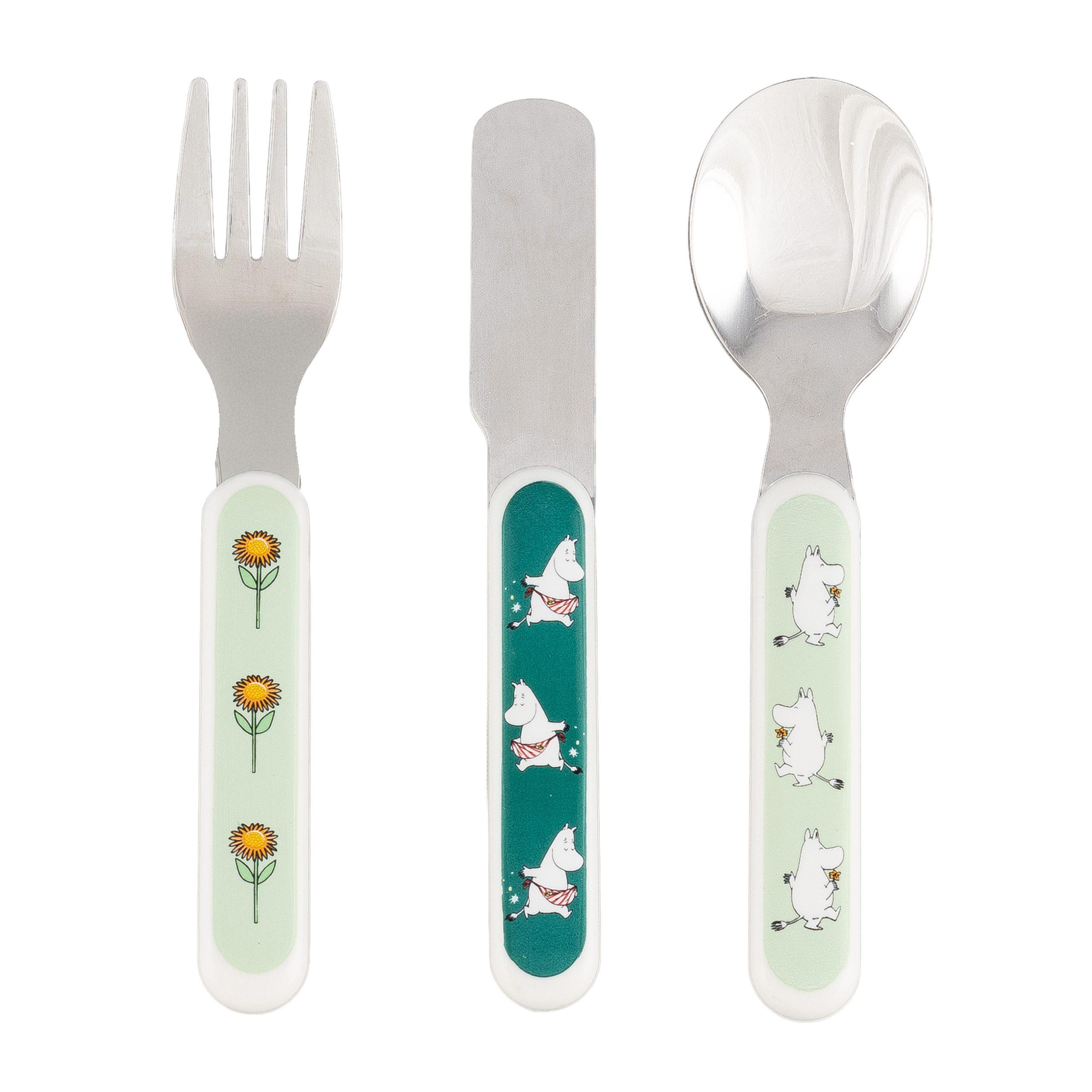 Rätt Start 3-osaline söögiriistade komplekt - Muumi niidul (roheline) - Image 3