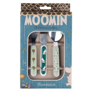 Rätt Start 3-osaline söögiriistade komplekt - Muumi niidul (roheline)