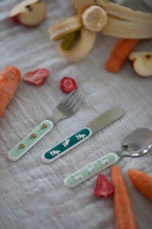 Alternative view of Rätt Start 3-osaline söögiriistade komplekt - Muumi niidul (roheline)