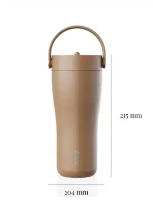 Alternative view of EQUA roostevabast terasest kaasaskantav kõrrega termospudel Carry Cup - Toffee (600 ml)